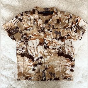 Janie and Jack Boys S/S Linen Safari Shirt 18-24mos